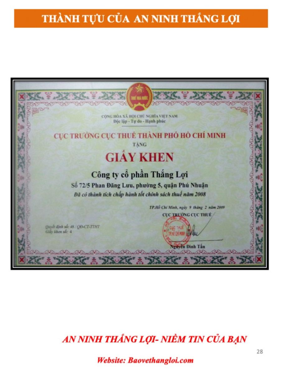 Hồ sơ năng lực Bảo vệ Thắng Lợi - Trang 20